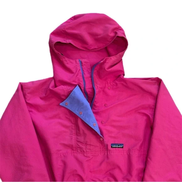 Vintage 80's Patagonia Mountain Anorak Pink Purple Trim Women's Size 10 - Picture 2 of 10
